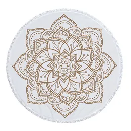 Indian Mandala Round Beach Handtuch Mikrofaser Wasser absorbierende Badetücher Bohemian bedruckte Wandteppich mit Quasten 240506