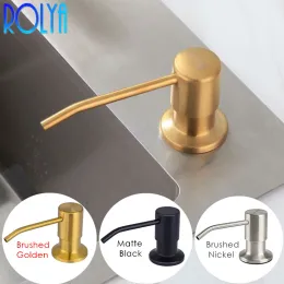 Flaskor Rolya Modern Nickel Borsted Golden/ Chrome/ Black Countertop Liquid Dish Hand Pump Replacement Kitchen Sink Soap Dispenser