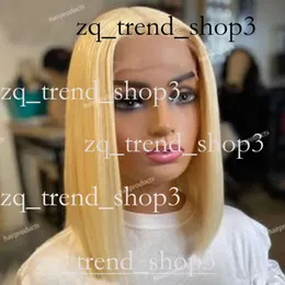 Lace Wig Blonde Whitewig Shoulder-length Straight Hair Synthetic Front Lace Wig Glue-free Heat-resistant Fiber Hair Natural Hairline Free Points Female 881