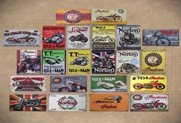Retro BSA Motorcycles Placa de metal de metal de ouro Norton Signo de lata vintage Metal Poster Garage Club Pub Bar Wall Decoration Posters1031661