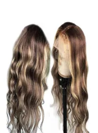 Destaques loira onda solta 13x6 Lace frontal Human Hair Wigs 360 Frontal Brasil Remy Lace Wig U Parte da cabeça 51047956046024