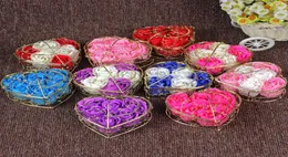 Iron Basket Rose Gift Soap Rose Iron Bar Box Lover Flower Presents Valentine039S Day Gift Wedding Decoration6288457