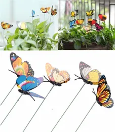 バタフライガーデンステーク人工パーティーガーデンデコレーションシミュレーション蝶のステークアウトドアヤード植物芝生の装飾ランダムコロ3210038