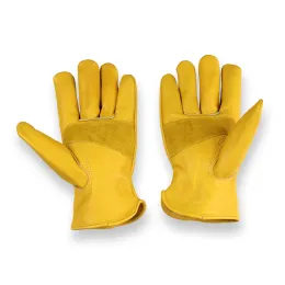 Gloves Cowhide Gloves Safety Protection for Outdoor Work Motorcycle Horticulture Agriculture Construction Welding Flexible Breathable