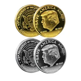 Trump 2024 Coin Commemorative Crafts Save America Again Metal Badge Gold Silver
