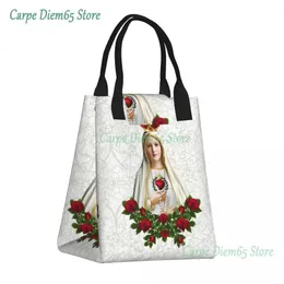 Our Lady Of Fatima Virgin Mary Insulated Lunch Tote Bag Portugal Rosary Catholic Resuable Warm Cooler Thermal 240506