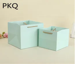 Gift Wrap 20pcs 161616cm222222cm Kraft Paper Bag Flower Box With Handle Bouquet Florist Packing Valentine039s Day Boxes11183413