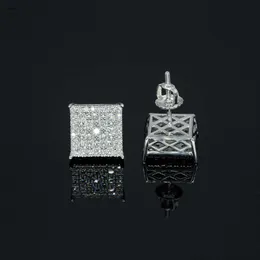 Designer JewelryWholesale price vvs moissanite diamond hip hop jewelry custom 18k gold plated 925 sterling silver stud earrings