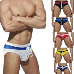 Erkek mayo 2024 Seksi Low Rise Bağlı Fermuar Yüzme Pantolon Erkekler İçin Renk Engelleyen Anti Light Beach Pants Tiktok