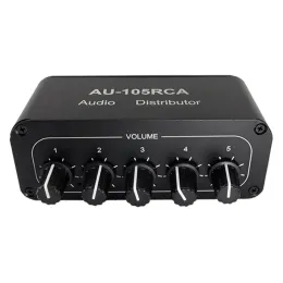 Усилитель 5CH Audio Distributor Stereo Audio Mixer 1 Вход 5 Вывод RCA Splitter для усилителя питания Active Audio Easy Установка Легко в использовании