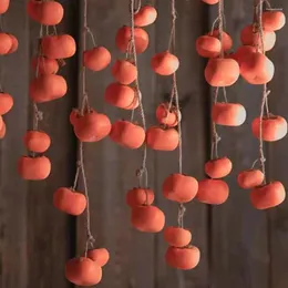 Decorative Flowers Artificial Persimmon String Simulation Fruits Wall Hanging Happy Year Party Supplies Po Props Wedding Ornament DIY