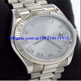 Regalo di Natale orologio maschile Presidente 118239 18K White Gold Silver Roman Dial Orook 36mm Styles 263N