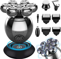 Barbeadores elétricos barbeador elétrico 7d cortador flutuante da cabeça recarregável masculino portátil barba timer de corte de osso barbeador de barbeador de barbeador y240503