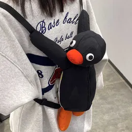 Zaini peluche da 38 cm pinguino peluche zaino cartone animato zaino con bambola pinguino zaino morbido sfilaio per la spalla animale per bambini e ragazze regalo di compleanno di compleanno2405