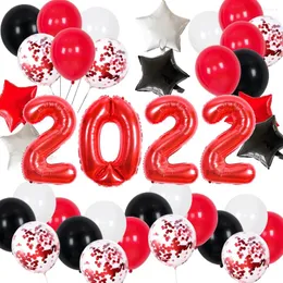 Decoração de festa border ano de fronteira balão de 32 polegadas vermelho 2024 cena de reunião de filme de alumínio digital