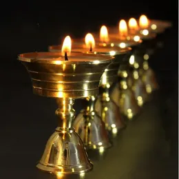 Candles Craft Candle Holder Candlestick Candelabrum Art Candle Holder Party MultiSize Golden Copper Alloy Festival Ornament Home Decor