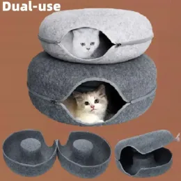 Houses Donut Cat Bed Pet Cat Tunnel Interactive Game Toy Cat Bed Dualuse Indoor Toy Kitten Sports Equipment Cat Training Toy Cat House