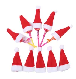 ミニクリスマスサンタクロースハットクリスマスロリポップラップハットウェディングキャンディギフトクリエイティブキャップクリスマスツリー飾り装飾w4h7cm dhl hh1184191