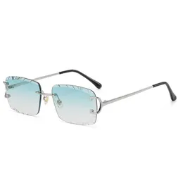 Sonnenbrille unregelmäßige rahmenlose Diamant -Schnittlinse Sonnenbrille Unisex Randless Geschnitzt im Freien Fahren Mode Brille Designer ReadRead