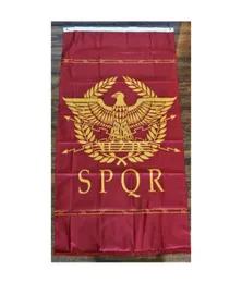 Western Roman Flag Senat mieszkańcy Rzymu SPQR FLAGA FLAGA 3X5ft Polyestr Club Sports Hal z 2 mosiężnymi przelotami 8070824