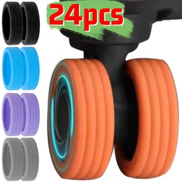 824pcs Rolling Luggage Wheel Protecter Silicone Travel Suitcase Trolley Caster Shoes Reduce Noise Silence Cover Bag Accessories 240429