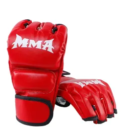 Handschuhe dicke Boxhandschuhe MMA Handschuhe halbe Finger Sanda Taekwondo Kampf MMA Erwachsene Sandsackhandschuhe professionelle TKD -Trainingsausrüstung