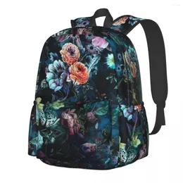 Mochila Pattern Floral Night Garden Garden Vintage Mochilas Estéticas Mochilas Unisex Sport School School Rucksack personalizado