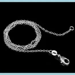 Kedjor 925 Sterling Sier Plated Link Rolo Chain Halsband med hummer CLASPS 16 18 20 22 24 tum kvinnor o smycken droppleverans fynd DHBWP