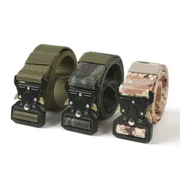 Ories Mens Belt Army Outdoor Taktyka polowania na wielofunkcyjne przetrwanie bojowe Korpus Marine Corps Canvas nylon męski luksusowy pasek kamuflażowy J240506