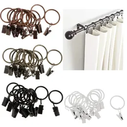 12 Pieces Curtain Ring Hook with Clips Strong Iron Decorative Drapery Window Clip Rustproof Vintage 240429