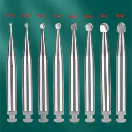 Bits 5pcs/Box Dental Wolfram Carbid Burs niedrige Geschwindigkeit Runde Ra -Bohrer Wolfram -Stahl -Latch -Schaft -Kontraangle für Zahnturbine