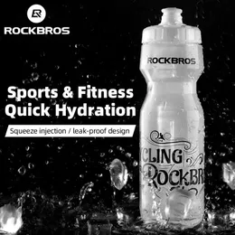 Rockbros Fahrradflasche Mountainbike Wassergetränk Flasche Outdoor Sportplastik tragbare große Kapazitätsumlaufwasserflasche 240428