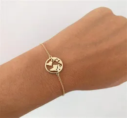 Bracelet ze stali nierdzewnej dla kobiet Proste regulowane złote srebrne biżuterię za vintage prezenty Ziemia