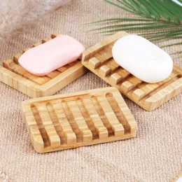 Piatti 2 pezzi/set di sapone di bambù in legno piatti portatili porta sapone porta sapone rastrellino cascata Paradona auto drenaggio vassoio