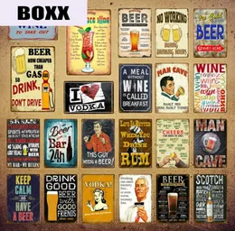 Man Cave Beer Decor Drink Rum Vodka Metal Signs Vintage Pub Funny Bar Wall Decor Wine Rules Cheers Tin Plates Art Poster YI1345641946