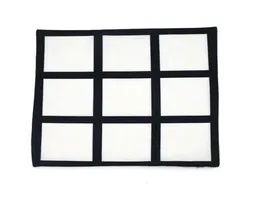 9 Panelkuddtäckning Blank sublimeringskuddfodral Black Grid Polyester Heat Transfer SOFA Kudde Cases 4040cm W006284350278