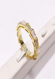 Fashion kształt pierścionek Diamonds Biżuteria Rose Gold w kolorze węża Pierścienie węża dla kobiet Śliczna biżuteria imprezy7230650