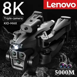 Drony Lenovo Dron K10max 8K Professional Three Camera Inteligentny przepływ optyczny Pozycjonowanie czterokierunkowego Unikanie przeszkód RC 5000M WX