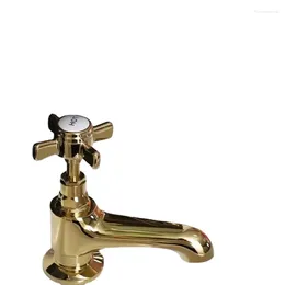 Bathroom Sink Faucets Retro Dual Hole Cold And Separation Column Face Washbasin Faucet British Classical Style