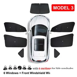 Car Sunshade Side Window Privacy Trim For Tesla Model 3 S X Y 2022 2021 Front Rear Windshield Sun Shade Decorative Drop Delivery Autom Otn2N