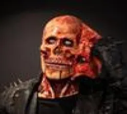 Хэллоуин DoubleLayer разорванная маска кровавый ужас череп латекс маска Scary Cosplay Party Mask