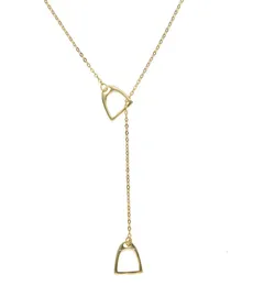 Wholechain Hufeisenschuh Steigbügel Halsketten 925 Sterling Silber glänzend doppelte Pferdehufhöhe Halsketten Anhänger für Frauen Geschenk8861484