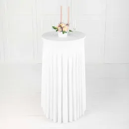 Pads Wedding Table Cover Spandex Cocktail White Table Cloth Lycra High Bar Table Linen Banquet Hotel Party Wedding Decoration