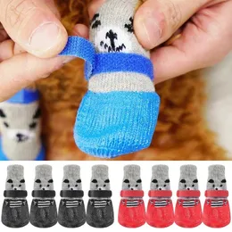 Calzini per cani a maglia calda per gatti e cani scarpe da gatto impermeabile coperture per piede antidrota