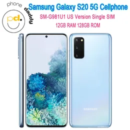 Originale Samsung Galaxy S20 SM-G981U1 US Versione 5G Telefono cellulare 6.2 '' 12 GB RAM 128 GB ROM NFC Triple fotocamera Triple Octa Celone cellulare