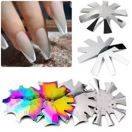 Cross Border French Shaped Steel Plate Nail Enhancement Template Crystal Nail Making Shape Nail Color Titanium Steel Plate Stain