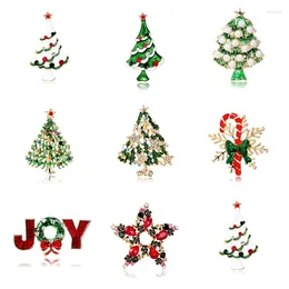 Broschen Weihnachtsgrün Baum für Frauen Männer Emaille Schneeflocken Schmetterling Knoten Stars Juwely Party Büro Brosche Stifte Weihnachtsgeschenke