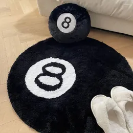 Carpets Creative 8 Ball Rug Indoor Home Decoration Spooky Halloween Gifts Accent Round Tufting Soft Horror Movie Mat