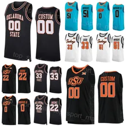 Koszykówka College Oklahoma State Cowboys Jersey 1 Bryce Thompson 22 Kalib Boone 0 Avery Anderson III 51 John-Michael Wright 5 Caleb As 222o