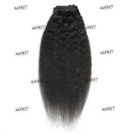 Peruvian Human Kinky Straight 8-24inch Clip-in Extensions Natural Color Yaki Clip On Hair Products 120g Original edition